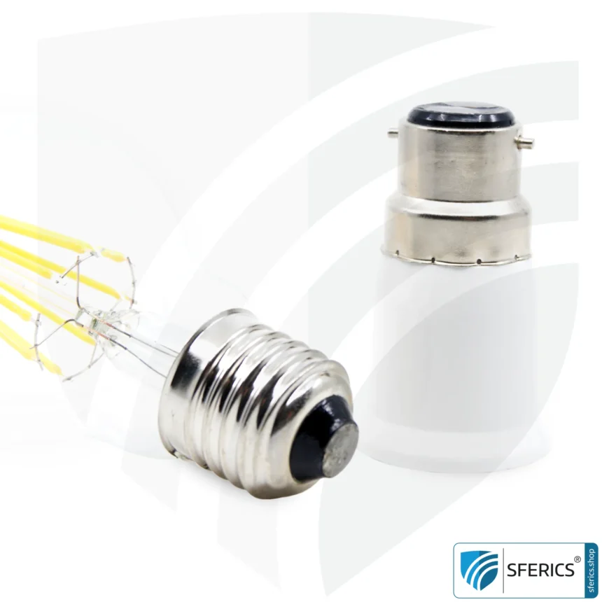 Universal Adapter Leuchtmittel | E27 Leuchtmittel auf B22 Bajonett Sockel