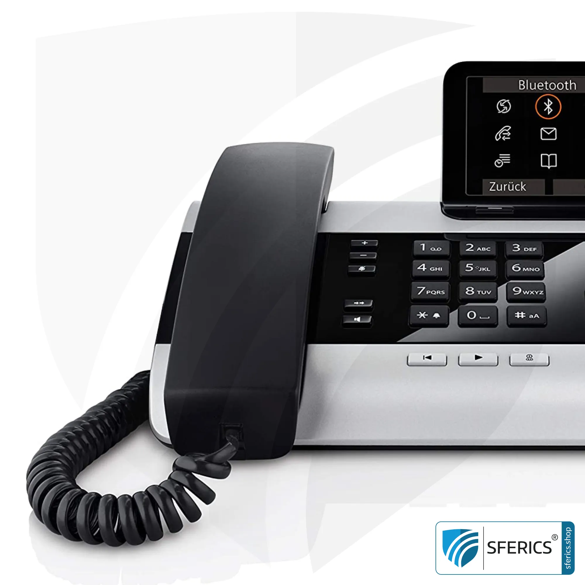 GIGASET DX800A Telefon, kabelgebunden | strahlungarm durch ECO DECT+ | analog, digital, VoIP, Anrufbeantworter