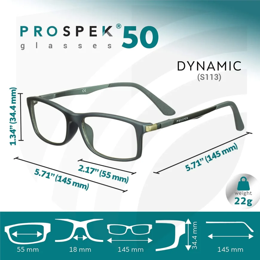 Anti Blaulicht und Blendschutz Computer Brille DYNAMIC von PROSPEK | hochwertige Brille für die vielen Stunden pro Tag am PC, Smartphone, Tablet, Fernseher, LED-Licht, ...