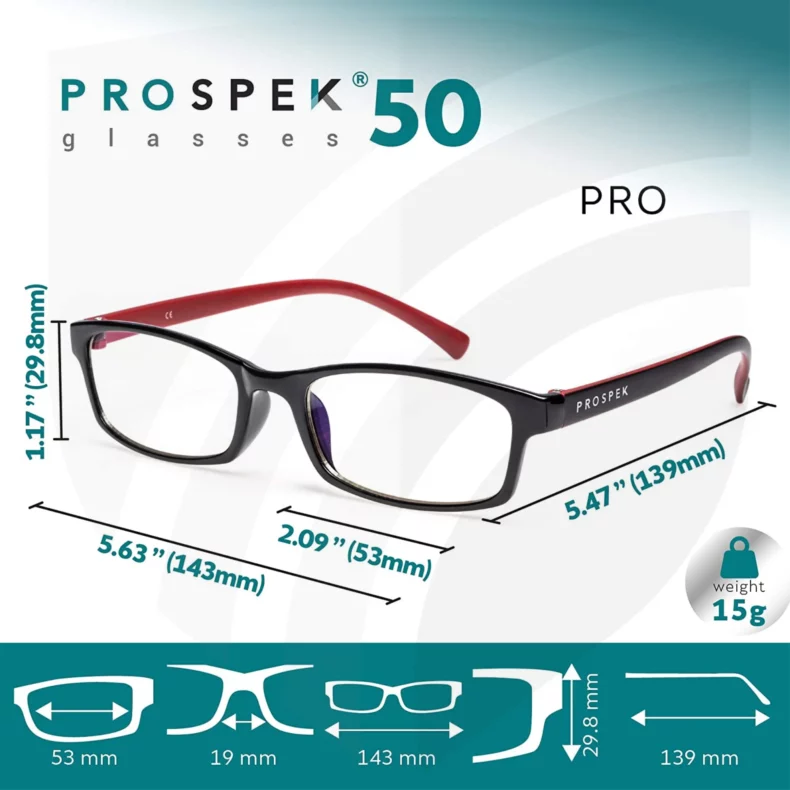 Anti Blaulicht Computer Brille PRO von PROSPEK | hochwertige Brille für die vielen Stunden pro Tag am PC, Smartphone, Tablet, Fernseher, LED-Licht, ...