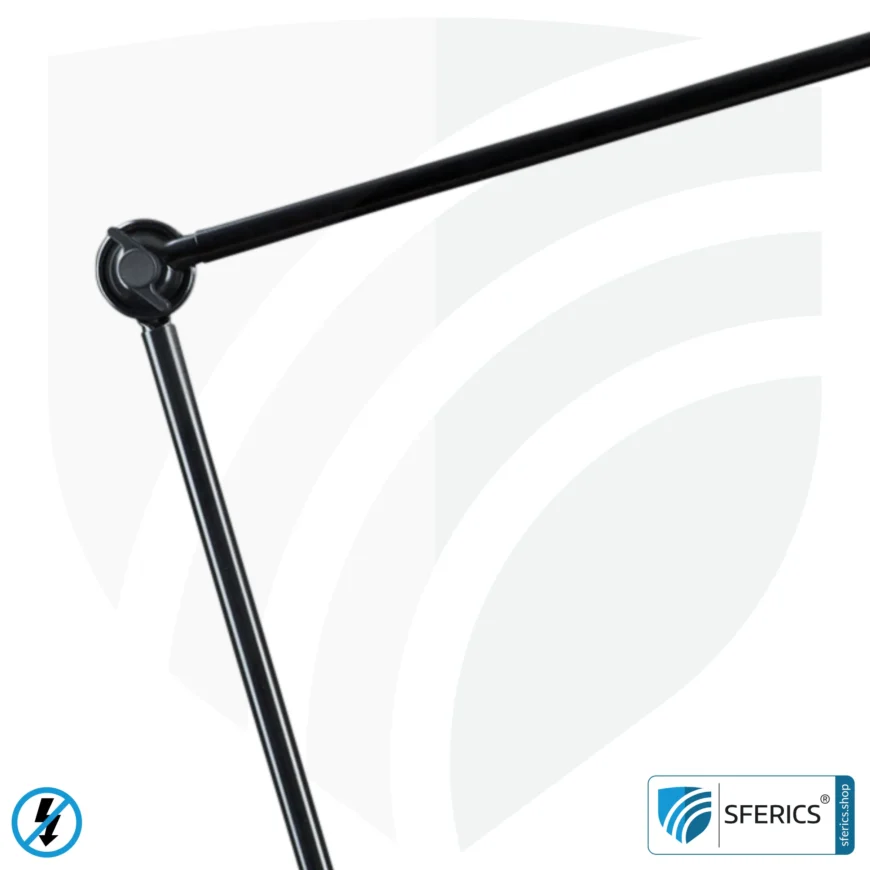 Geschirmte Lampe im Design SCHWARZ | Schreibtischlampe für den hellen Arbeitplatz oder als geniale Werklampe | E27 Fassung