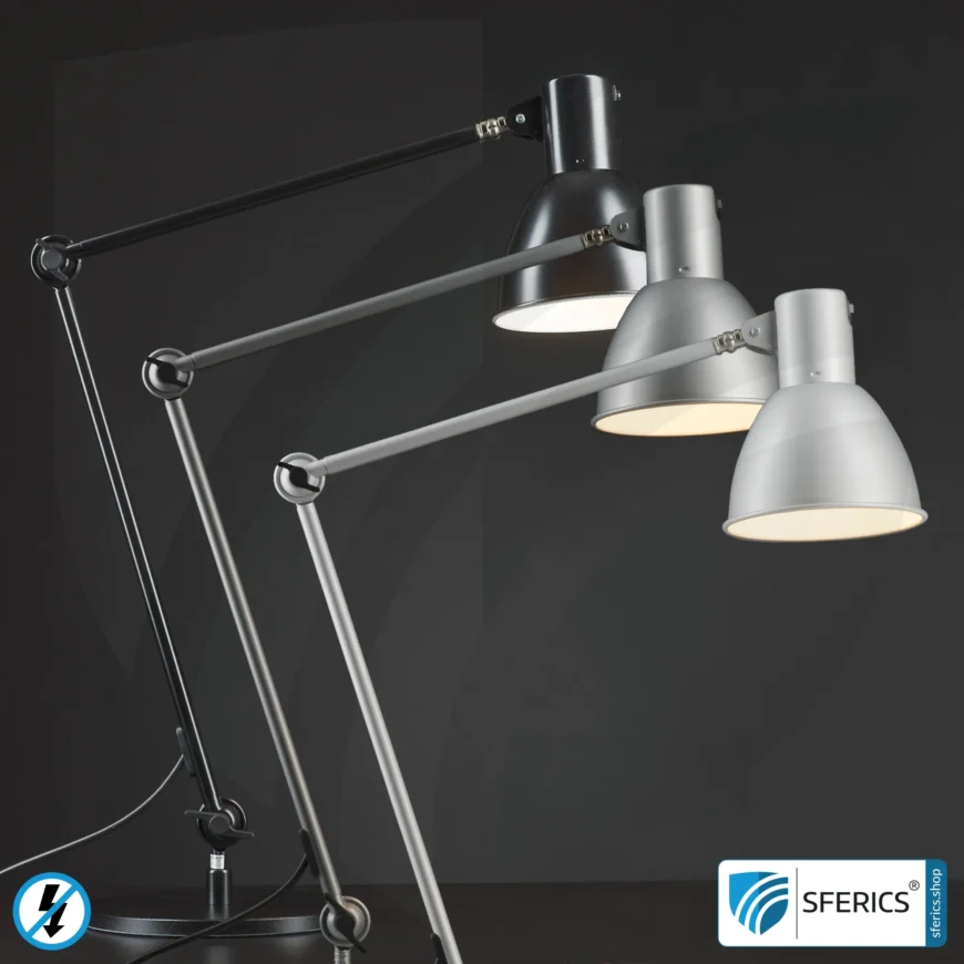 Geschirmte Lampe | Schreibtischlampe für den hellen Arbeitplatz oder als geniale Werklampe | E27 Fassung