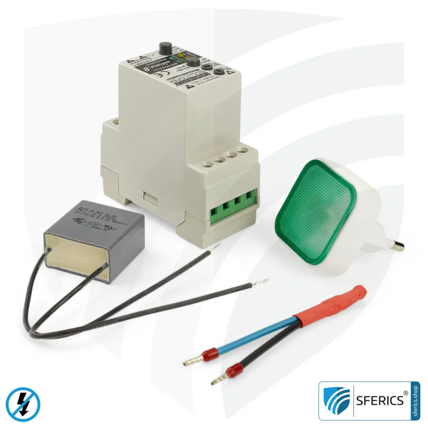Netzabkoppler Ultima 8 | für Standbygeräte wie z.B. Rolladensteuerungen | inklusive Prüf-LED, Netzfilter x25 und Grundlastwiderstand