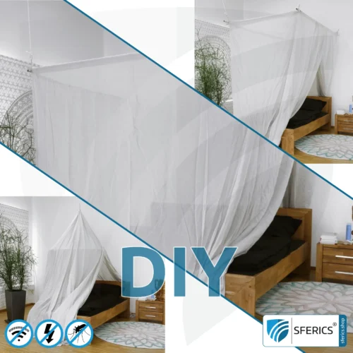 Abschirmender Baldachin Elektrosmog PRO light | DIY für den EMF Profi | Abschirmung EMF bis 99,99 % (42 dB bei 1 GHz) | Erdbar