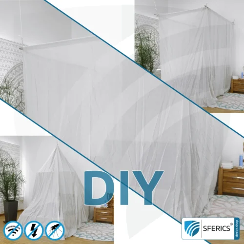 Abschirmender Baldachin Elektrosmog PRO light | DIY für den EMF Profi | Abschirmung EMF bis 99,99 % (42 dB bei 1 GHz) | Erdbar