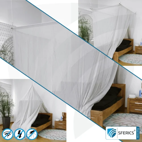 Abschirmender Baldachin Elektrosmog PRO light | 3 Varianten | EMF Abschirmung bis 99,99 % (42 dB). Erdbar. Wirkungsvoll gegen 5G!