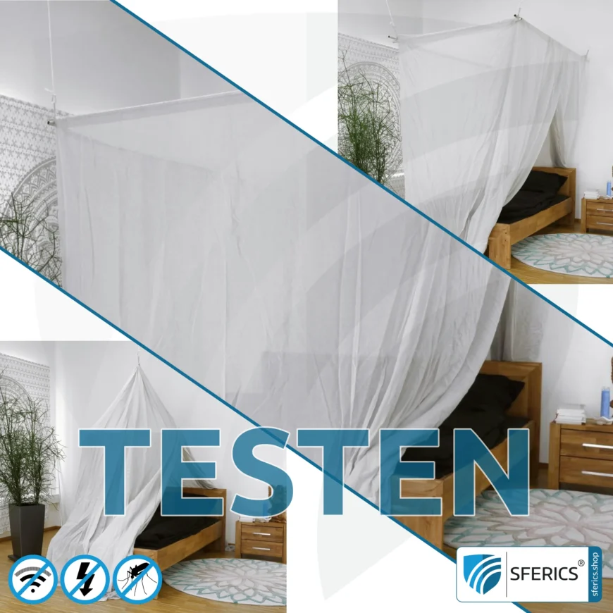 TESTEN! Abschirmender Baldachin Elektrosmog PRO light für 14 Tage risikofrei mieten | Wähle aus 3 alles inklusive Set's | Abschirmung Funk bis 99,99 % (42 dB). Erdbar. Wirkungsvoll gegen 5G!