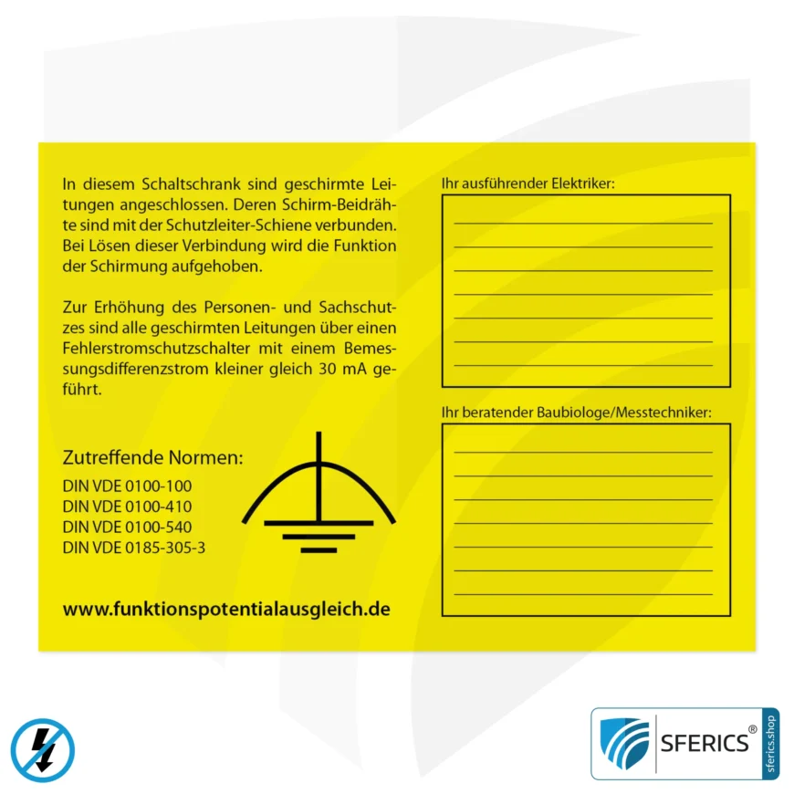 FPA QS Kennzeichnung zum Funktionspotentialausgleich | selbstklebend