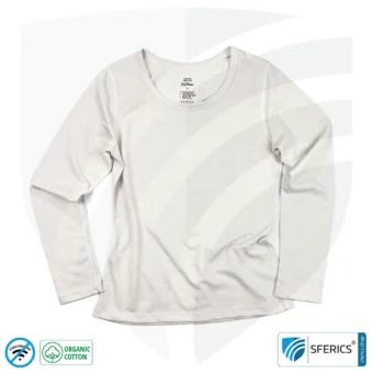 Abschirmendes ANTIWAVE Shirt für Damen | Langarm | Schutz bis zu 30 dB vor HF Elektrosmog (Handy, WLAN, LTE) | Ideal für elektrosensible Menschen