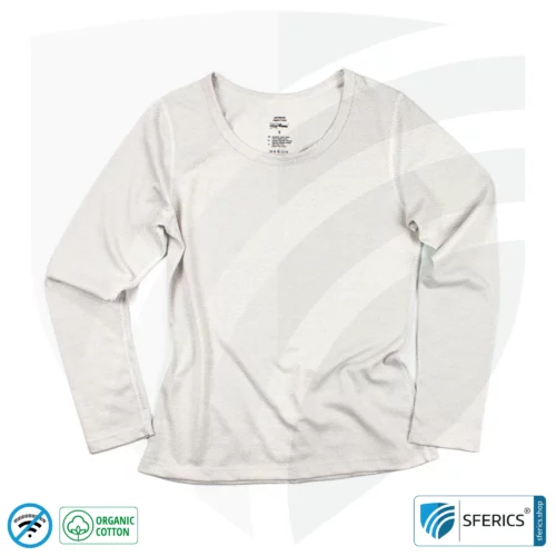 Abschirmendes ANTIWAVE Long Sleeve Shirt für Damen | Langarm | Schutz bis zu 30 dB vor HF Elektrosmog (Handy, WLAN, LTE) | Ideal für elektrosensible Menschen