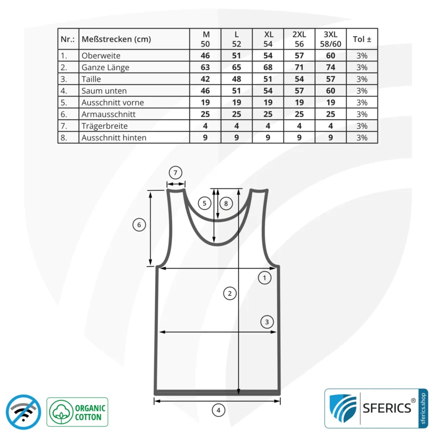 Abschirmendes ANTIWAVE Tank-Top für Herren | Schutz bis zu 30 dB vor HF Elektrosmog (Handy, WLAN, LTE) | Ideal für elektrosensible Menschen