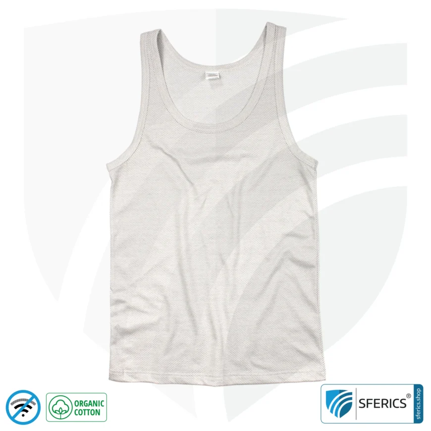 Abschirmendes ANTIWAVE Tank-Top für Herren | Schutz bis zu 30 dB vor HF Elektrosmog (Handy, WLAN, LTE) | Ideal für elektrosensible Menschen