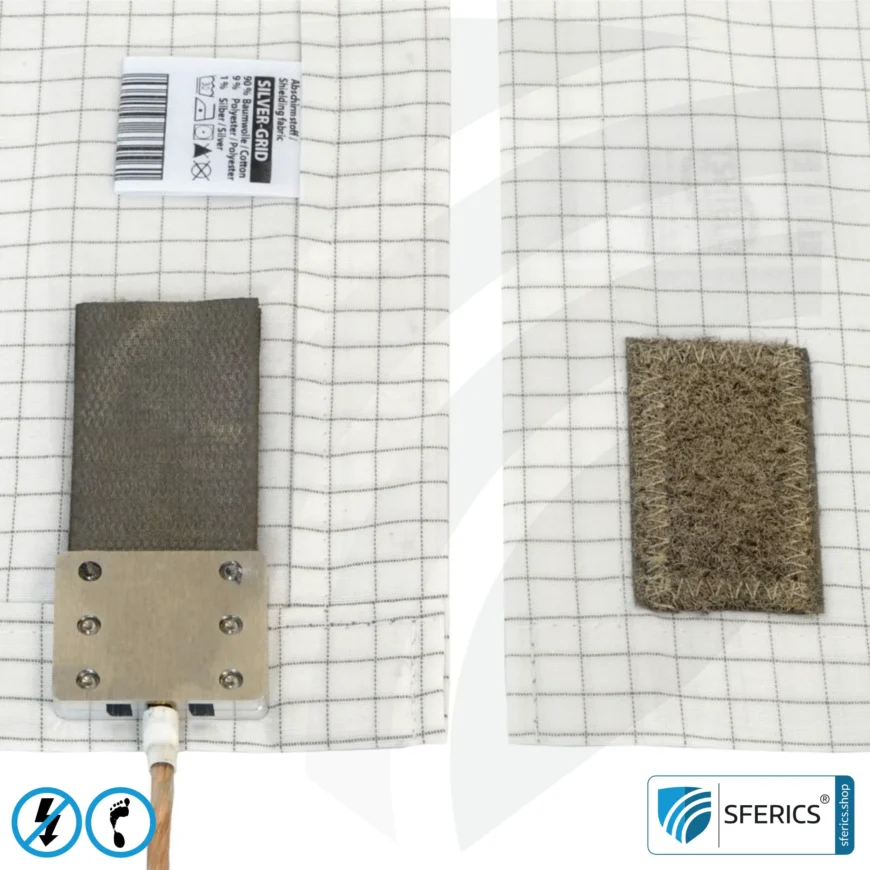 Bettlaken Erdung | Abschirmung niederfrequenter elektrischer Wechselfelder NF | ermöglicht Erdkontakt* | Nicht geeignet für EMF Abschirmungen!
