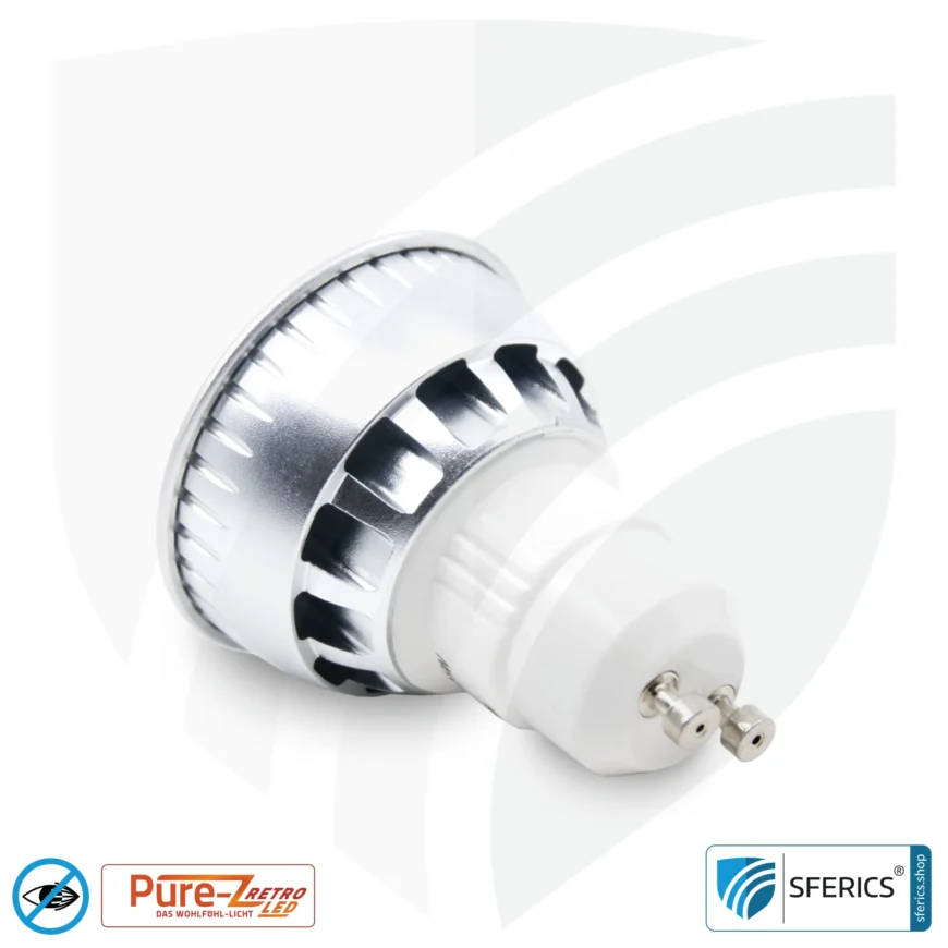 5 Watt LED Spot Pure-Z-Retro | Hell wie 40 Watt, 380 Lumen | CRI über 90 | flimmerfrei | warmweiß | GU10