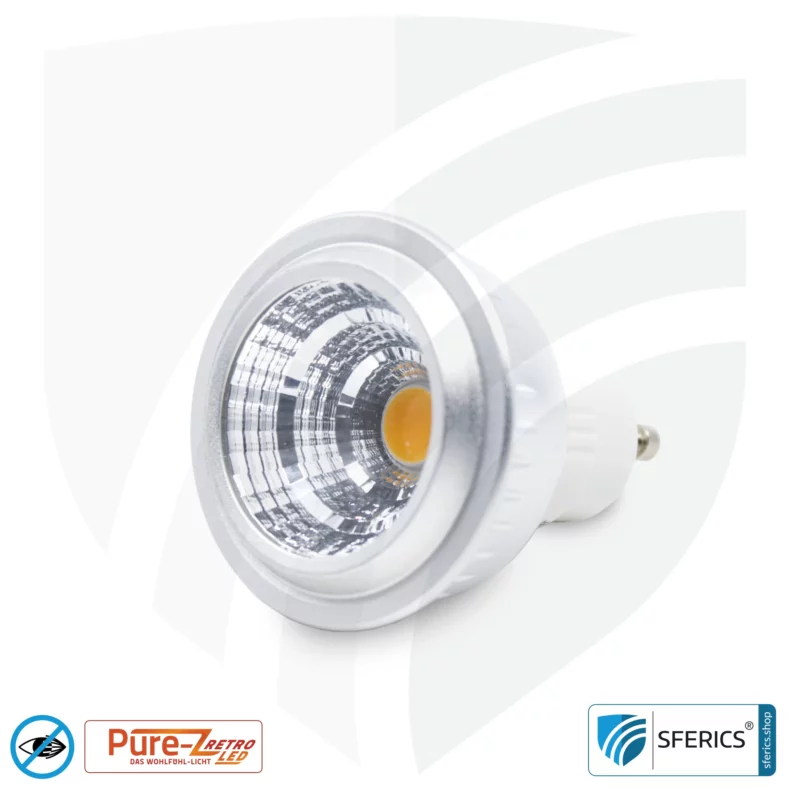 5 Watt LED Spot Pure-Z-Retro | Hell wie 40 Watt, 380 Lumen | CRI über 90 | flimmerfrei | warmweiß | GU10