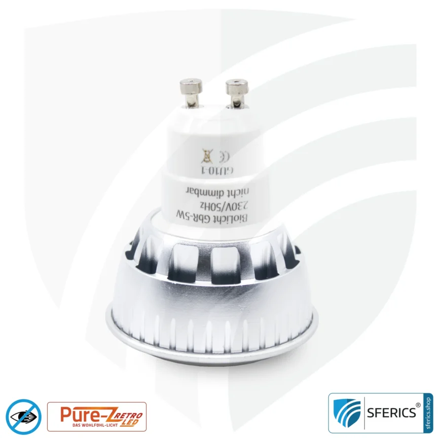 5 Watt LED Spot Pure-Z-Retro | Hell wie 40 Watt, 380 Lumen | CRI über 90 | flimmerfrei | warmweiß | GU10