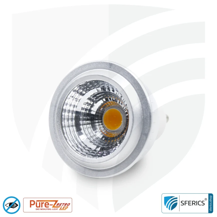 5 Watt LED Spot Pure-Z-Retro | Hell wie 40 Watt, 380 Lumen | CRI über 90 | flimmerfrei | warmweiß | GU10