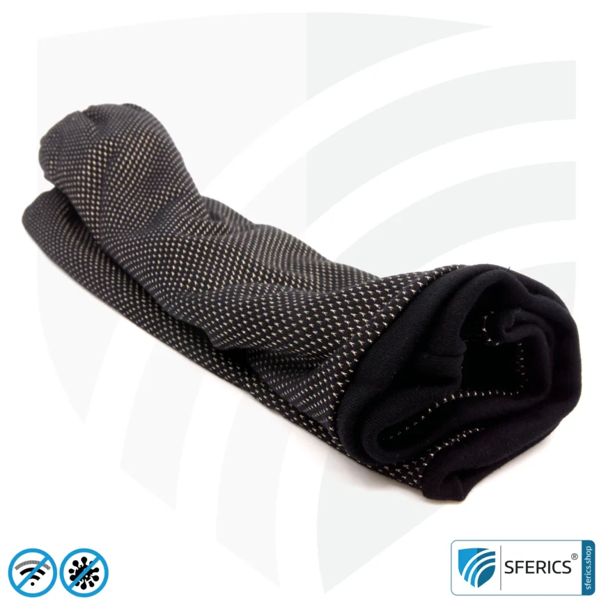ANTIWAVE abschirmender, elastischer Schlauchschal Scarf | Schutz vor Elektrosmog HF mit Wirkungsgrad bis 99,9 % | Abschirmstoff mit Silber für antibakterielle Wirkung durch Silberionen.