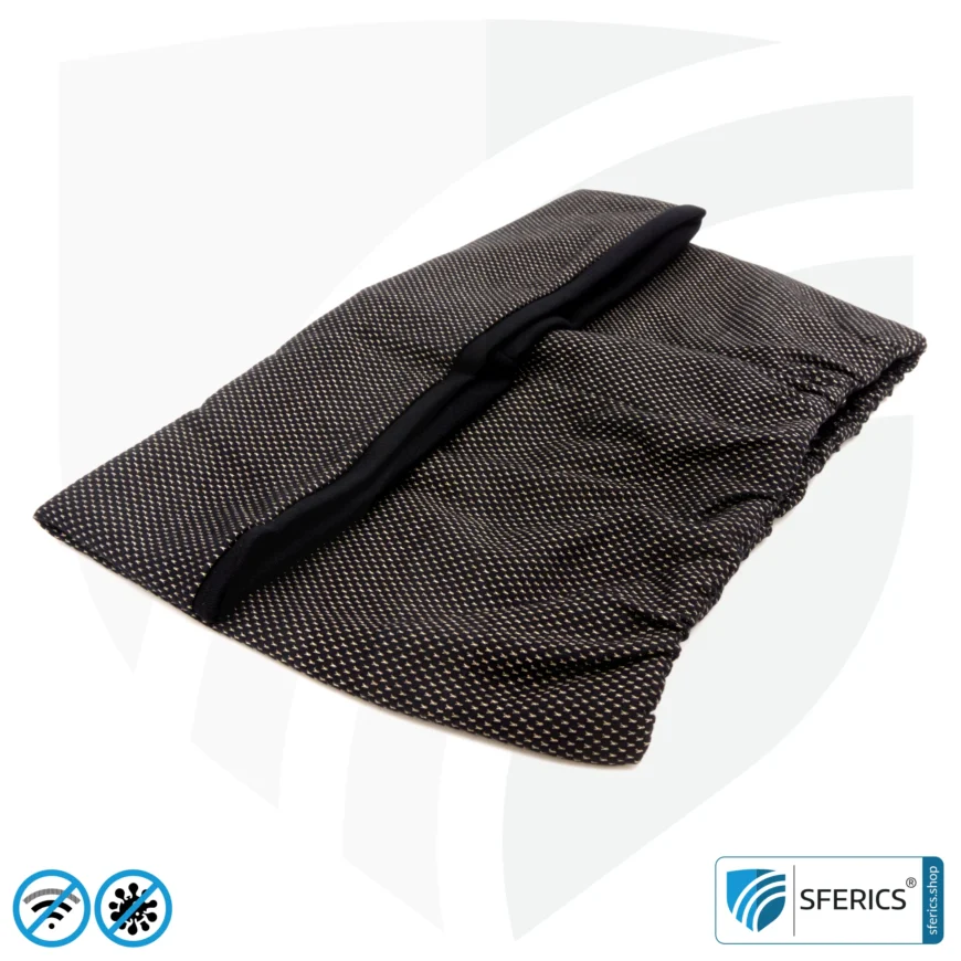 ANTIWAVE abschirmender, elastischer Schlauchschal Scarf | Schutz vor Elektrosmog HF mit Wirkungsgrad bis 99,9 % | Abschirmstoff mit Silber für antibakterielle Wirkung durch Silberionen.