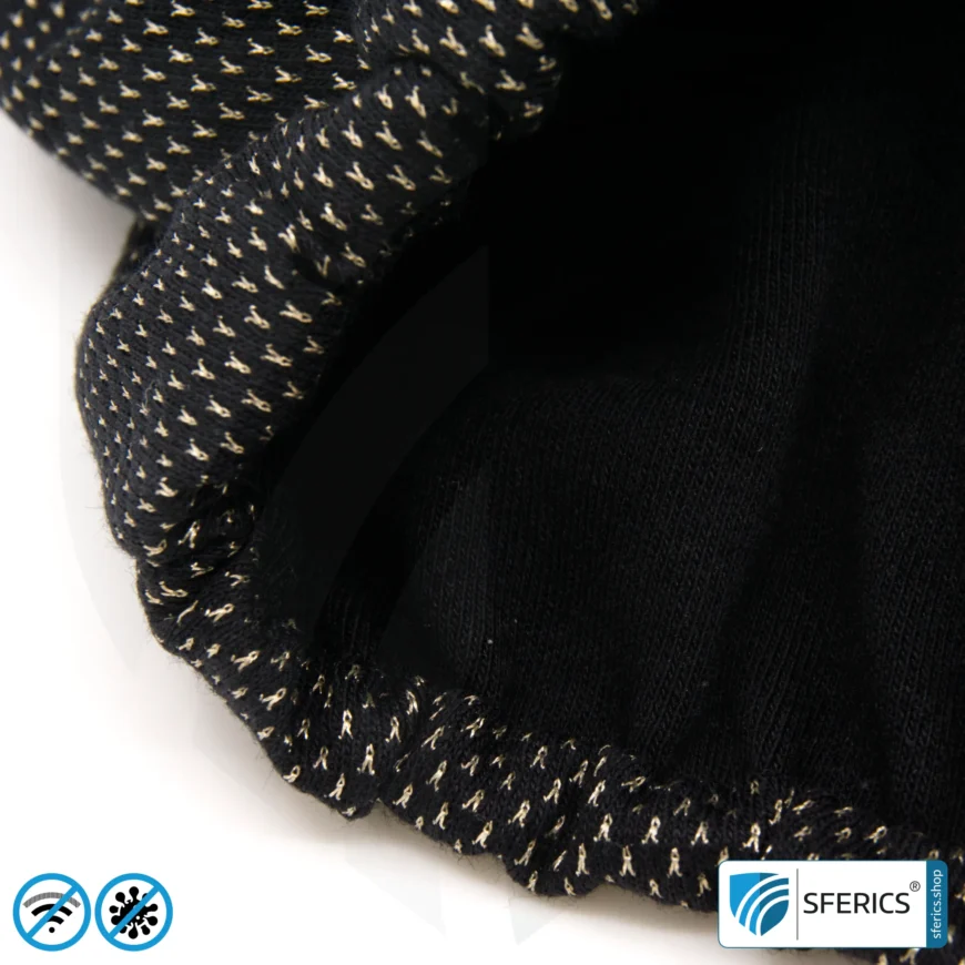 ANTIWAVE abschirmender, elastischer Schlauchschal Scarf | Schutz vor Elektrosmog HF mit Wirkungsgrad bis 99,9 % | Abschirmstoff mit Silber für antibakterielle Wirkung durch Silberionen.