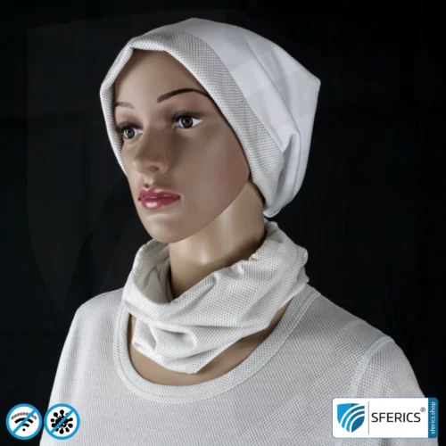 ANTIWAVE abschirmender, elastischer Schlauchschal Scarf | Schutz vor Elektrosmog HF mit Wirkungsgrad bis 99,9 % | Abschirmstoff mit Silber für antibakterielle Wirkung durch Silberionen