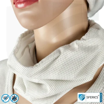 ANTIWAVE abschirmender, elastischer Schlauchschal Scarf | Schutz vor Elektrosmog HF mit Wirkungsgrad bis 99,9 % | Abschirmstoff mit Silber für antibakterielle Wirkung durch Silberionen