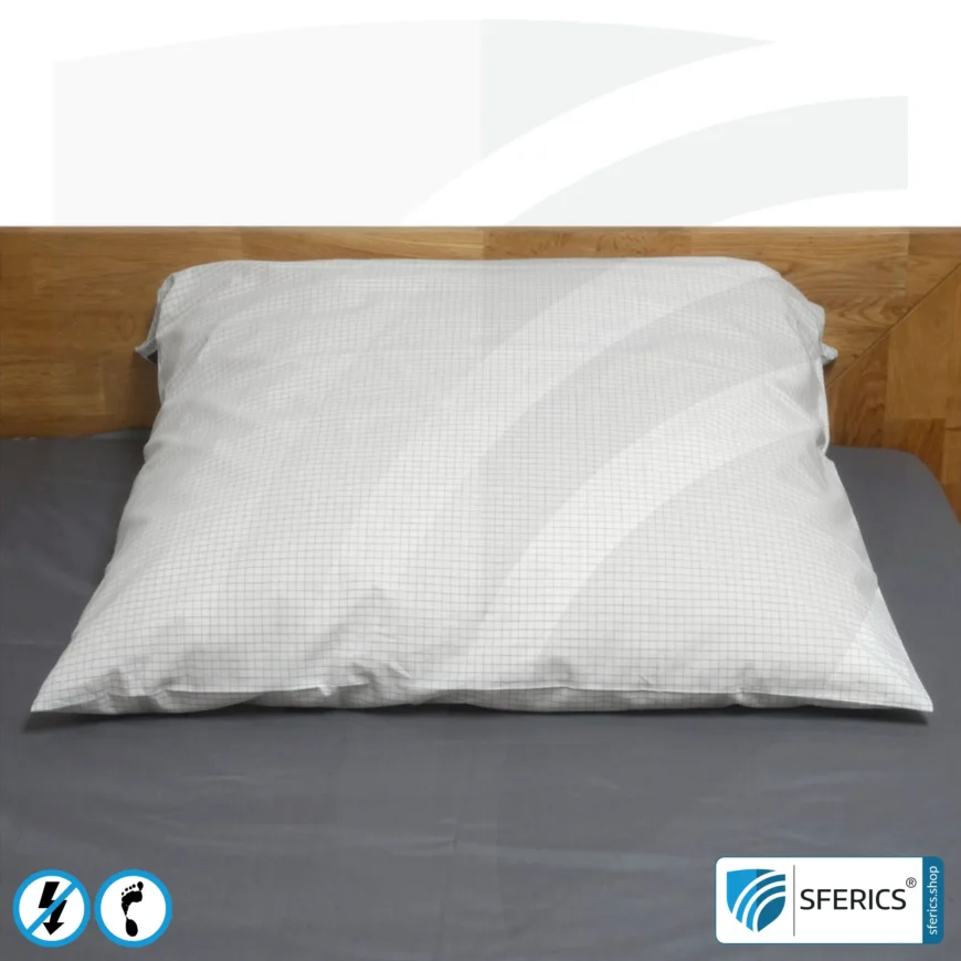 Kissenbezug Standard | 80 x 80 cm | Abschirmung niederfrequenter elektrischer Wechselfelder | ermöglicht Erdkontakt* | Nicht geeignet zur Abschirmung von WLAN, LTE, 5G, usw.!