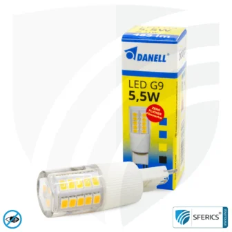 5,5 Watt LED G9 | Hell wie 41 Watt, 485 Lumen | CRI 95 | flimmerfrei | warmweiß | Alternative zu Hochvolt Halogen G9
