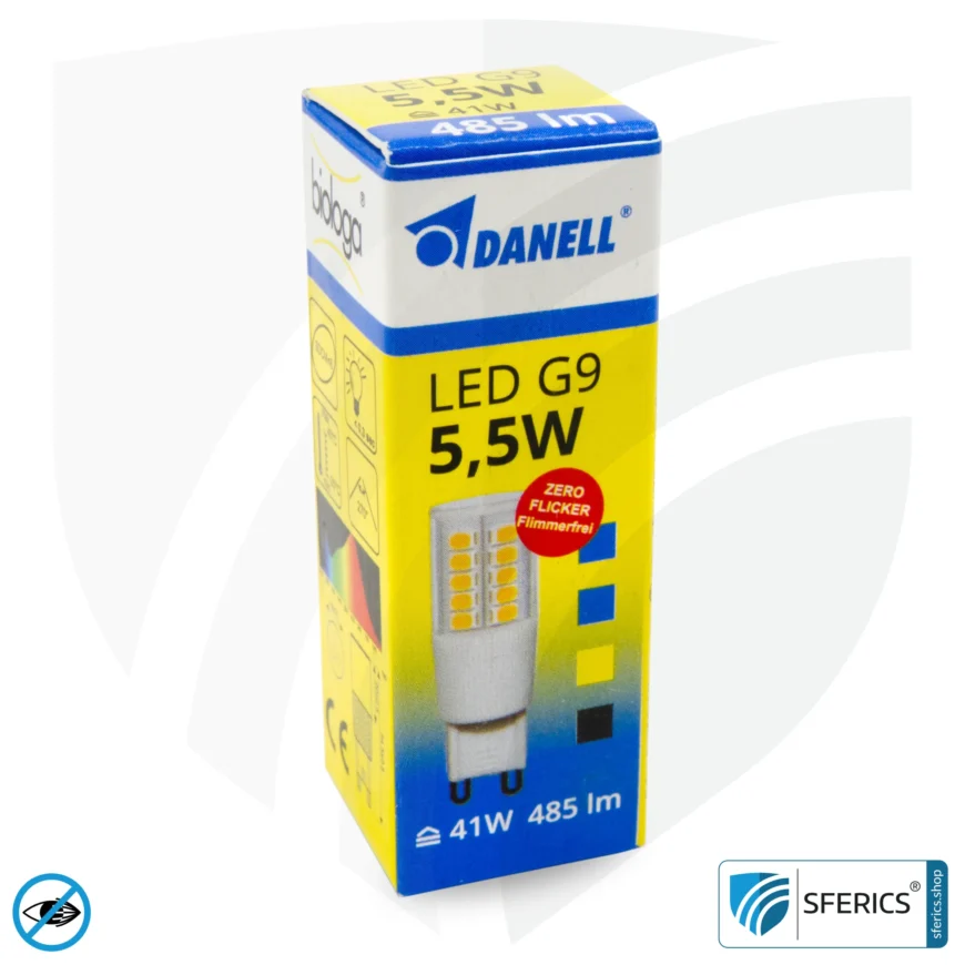 5,5 Watt LED G9 | Hell wie 41 Watt, 485 Lumen | CRI 95 | flimmerfrei | warmweiß | Alternative zu Hochvolt Halogen G9