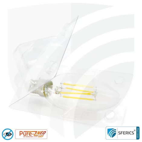 4 Watt LED Filament Kerze Pure-Z NEO | Hell wie 38 Watt, 400 Lumen | CRI 97 | flimmerfrei | warmweiß | E14 | klar