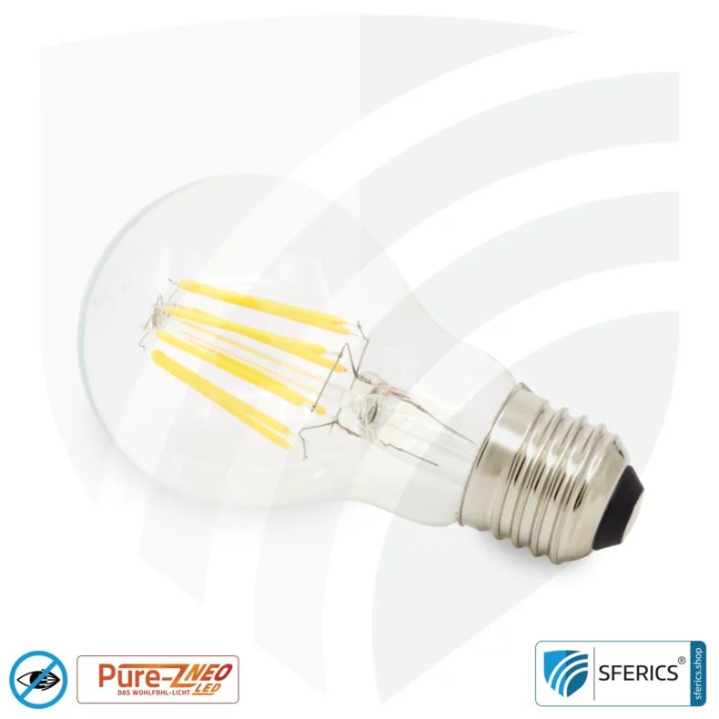 6,4 Watt LED Filament Pure-Z NEO | Hell wie 55 Watt, 650 Lumen | CRI 97 | flimmerfrei | warmweiß | E27 | klar