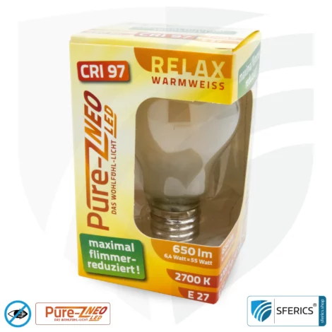 6,4 Watt LED Filament Pure-Z NEO | Hell wie 55 Watt, 650 Lumen | CRI 97 | flimmerfrei | warmweiß | E27 | matt