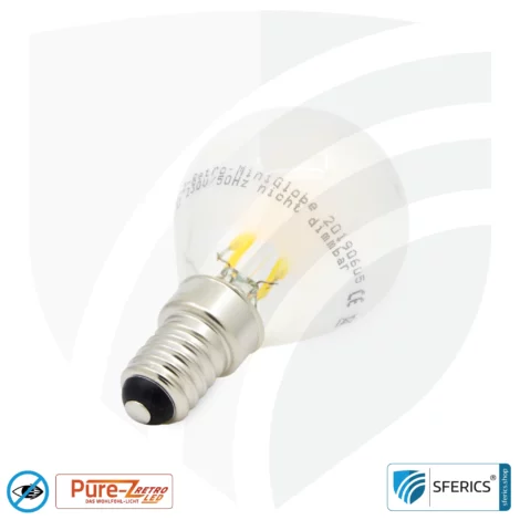 3 Watt LED Filament Pure-Z Retro | Hell wie 30 Watt, 300 Lumen | CRI über 90 | flimmerfrei | warmweiß | E14