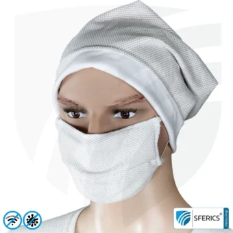 ANTIWAVE MNS Schutzmaske für Mund und Nase | Abschirmstoff mit Silber für antibakterielle Wirkung durch Silberionen | 3x Maximum in Hygiene, Wirkung und Tragekomfort