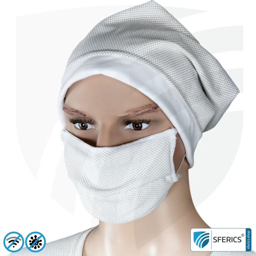 ANTIWAVE MNS Schutzmaske für Mund und Nase | Abschirmstoff mit Silber für antibakterielle Wirkung durch Silberionen | 3x Maximum in Hygiene, Wirkung und Tragekomfort