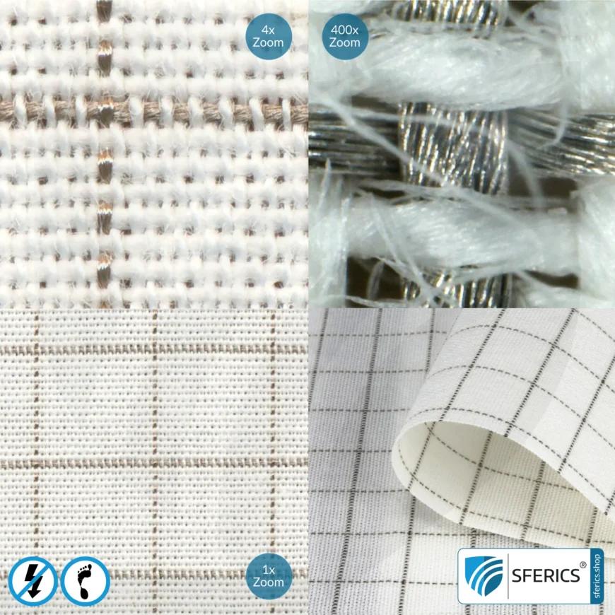 SILVER GRID Abschirmstoff | Abschirmung niederfrequenter elektrischer Wechselfelder NF | ermöglicht Earthing* | Nicht geeignet für EMF Abschirmungen HF!