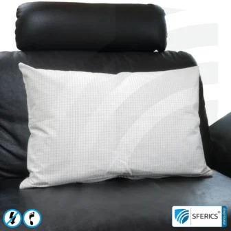 Sofakissen GROSS | 60 x 40 cm | Abschirmung niederfrequenter elektrischer Wechselfelder | ermöglicht Erdkontakt* | Nicht geeignet zur Abschirmung von WLAN, LTE, 5G, usw.!