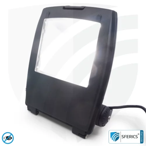 LED Fluter mit Haltebügel, schwarz | 35 Watt Vollspektrum Tageslicht | Schutzklasse IP65 | 3000 Lumen | flimmerfrei | CRI 95 | ideal für große natürliche Helligkeit in großen Räumen bzw. als indirekter Deckenfluter 11 LED Fluter mit Haltebügel, schwarz | 35 Watt Vollspektrum Tageslicht | Schutzklasse IP65 | 3000 Lumen | flimmerfrei | CRI 95 | ideal für große natürliche Helligkeit in großen Räumen bzw. als indirekter Deckenfluter