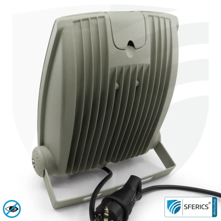 LED Fluter mit Haltebügel, grau | 35 Watt Vollspektrum Tageslicht | Schutzklasse IP65 | 3000 Lumen | flimmerfrei | CRI 95 | ideal für große natürliche Helligkeit in großen Räumen bzw. als indirekter Deckenfluter
