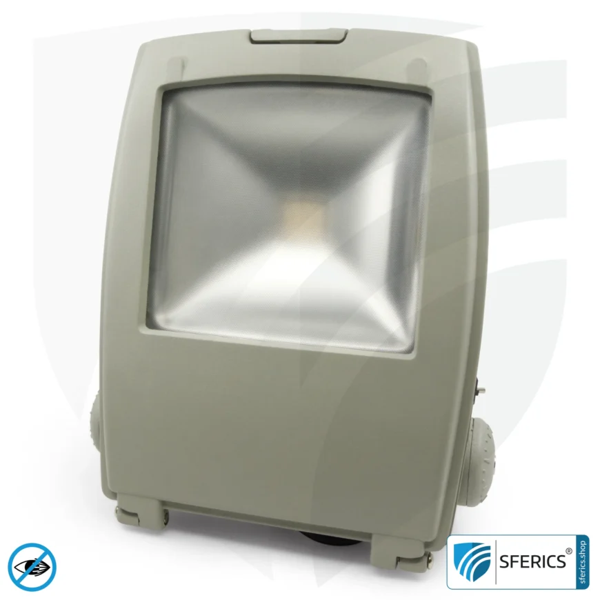LED Fluter mit Haltebügel, grau | 35 Watt Vollspektrum Tageslicht | Schutzklasse IP65 | 3000 Lumen | flimmerfrei | CRI 95 | ideal für große natürliche Helligkeit in großen Räumen bzw. als indirekter Deckenfluter