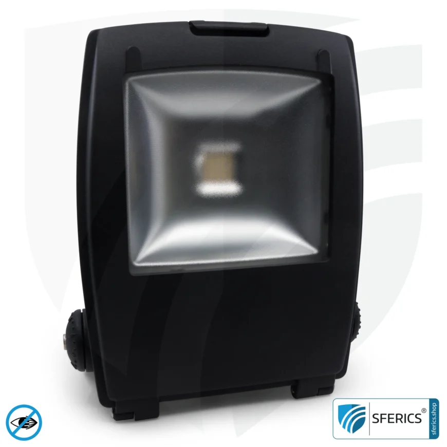 LED Fluter mit Haltebügel, schwarz | 35 Watt Vollspektrum Tageslicht | Schutzklasse IP65 | 3000 Lumen | flimmerfrei | CRI 95 | ideal für große natürliche Helligkeit in großen Räumen bzw. als indirekter Deckenfluter