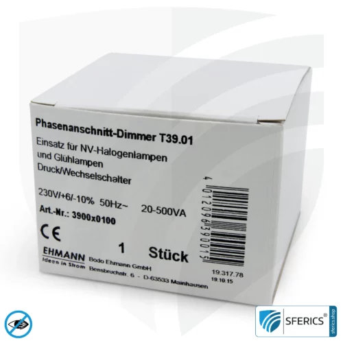 LED Dimmer | Unterputz Lichtregler für dimmbare 230 Volt LED Lampen | Phasenanschnittdimmer als Dimmereinsatz (TRIAC) 12 LED Dimmer | Lichtregler für dimmbare 230 Volt LED Lampen | Phasenanschnittdimmer als Dimmereinsatz (TRIAC)