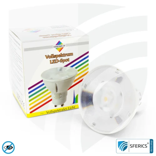 6,5 Watt LED Spot Vollspektrum 3step | Dimmbar mit LED Dimmer | Hell wie 35 Watt, 510 Lumen | CRI >93 | flimmerfrei | Tageslicht | GU10 | Business Qualität 17 6,5 Watt LED Spot Vollspektrum 3step | Dimmbar mit LED Dimmer | Hell wie 35 Watt, 510 Lumen | CRI über 93 | flimmerfrei | Tageslicht | GU10 | Business Qualität