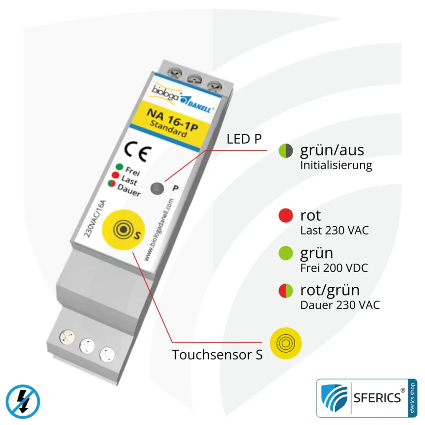 Netzabkoppler NA 16-1P Standard | einpolige Abschaltung | selbstlernend, mit Touchsensor | inklusive LED Kontrollleuchte