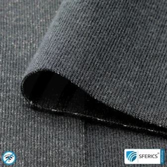 BLACK-JERSEY Abschirmstoff | ideal zur Herstellung von Bekleidung, Schlafhülle, usw. | HF Schirmdämpfung gegen Elektrosmog bis zu 40 dB | mobiler Schutz gegen Handystrahlung | 5G ready!