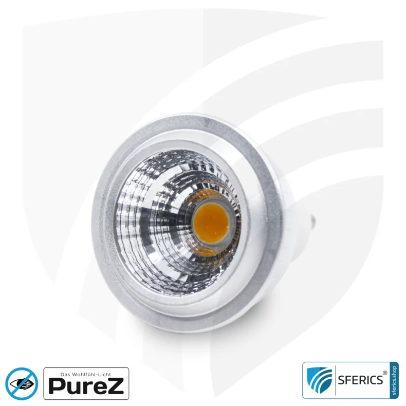 6 Watt LED Spot Pure-Z NEO | Hell wie 40 Watt, 480 Lumen | CRI 97 | flimmerfrei | warmweiß | GU10