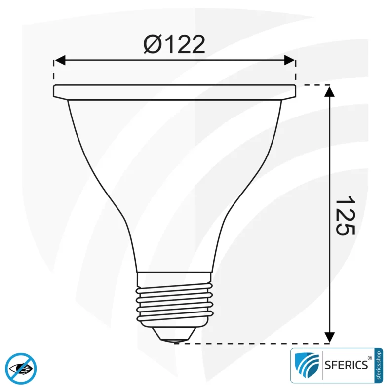 PAR38 LED Vollspektrum Strahler mit 14,5 Watt | Hell wie 130 Watt, 1280 Lumen | Pflanzenlampe | CRI 98 | flimmerfrei | Tageslicht | E27 | Business Qualität