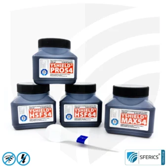 Musterset Abschirmfarben HF | Schutz vor Elektrosmog EMF mit jeweils 250 ml Füllmenge | TÜV SÜD zertifiziert | Perfekt für Materialtests in der Praxis vor dem Kauf