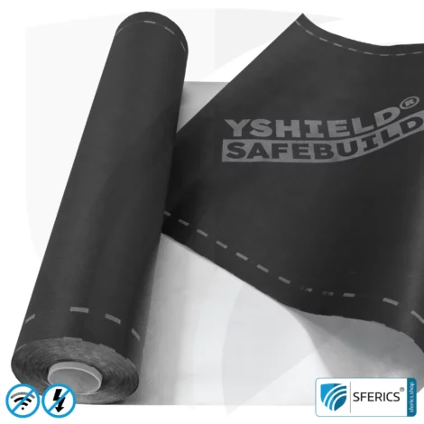 Abschirmende Unterspannbahn SAFEBUILD U230 | HF Schirmdämpfung gegen Elektrosmog bis zu 111 dB | Zur Verlegung. 90 cm Breite. Wirkungsvoll gegen 5G!