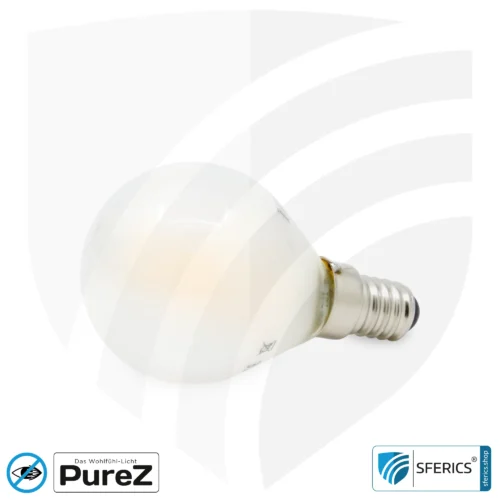 4 Watt LED Filament Pure-Z NEO | Hell wie 38 Watt, 400 Lumen | CRI 97 | flimmerfrei | warmweiß | E14